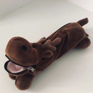 Rare moose pencil case or makeup case–brown